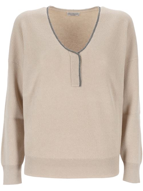 Sand beige cashmere knit BRUNELLO CUCINELLI | M12192112CN058